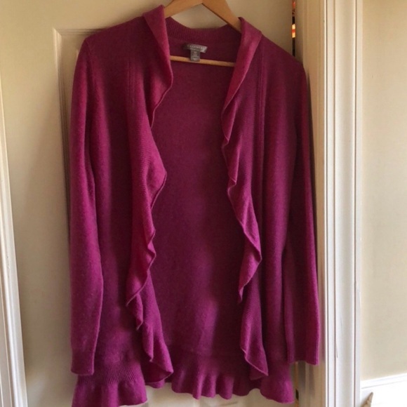 Charter Club Cashmere Magenta Cardigan Sweater